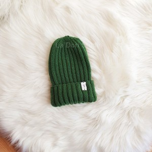 RIBBING BEANIE Butelkowa Zieleń