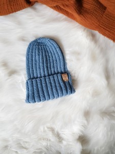 RIBBING BEANIE Niezapominajka