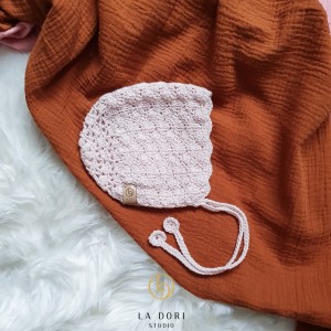 OH GIRL BONNET Pudrowy