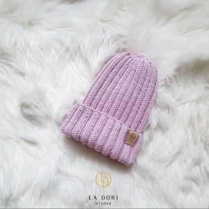 RIBBING BEANIE Jasny róż