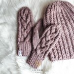 Rękawiczki FLUFFY Brudny róż