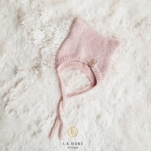 WINTER KITTY BONNET Light pink