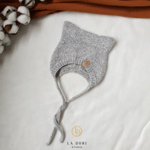 WINTER KITTY BONNET Light Grey
