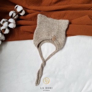WINTER KITTY BONNET Light beige