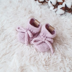 Buciki PETITE Merino Pudrowy róż